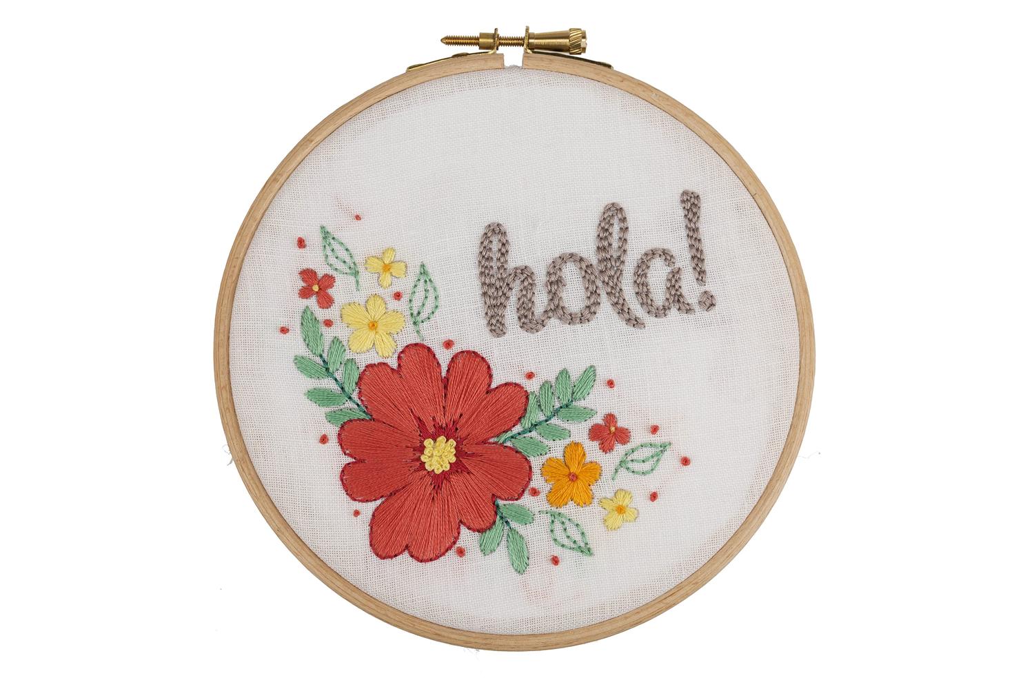 Anchor Gro-ahp602 - Hello - Embroidery Kit With Hoop Hello -