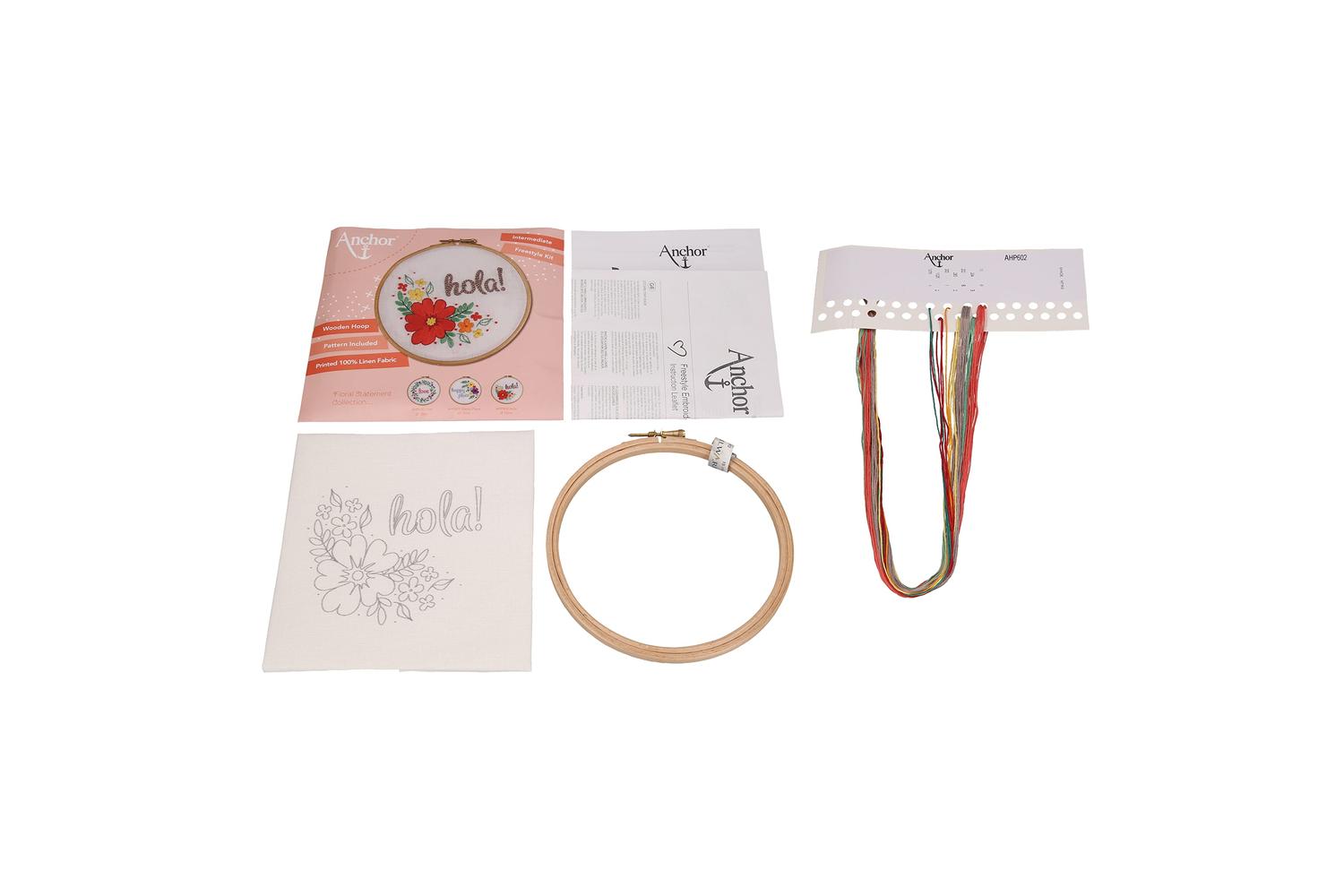 Anchor Gro-ahp602 - Hello - Embroidery Kit With Hoop Hello --2