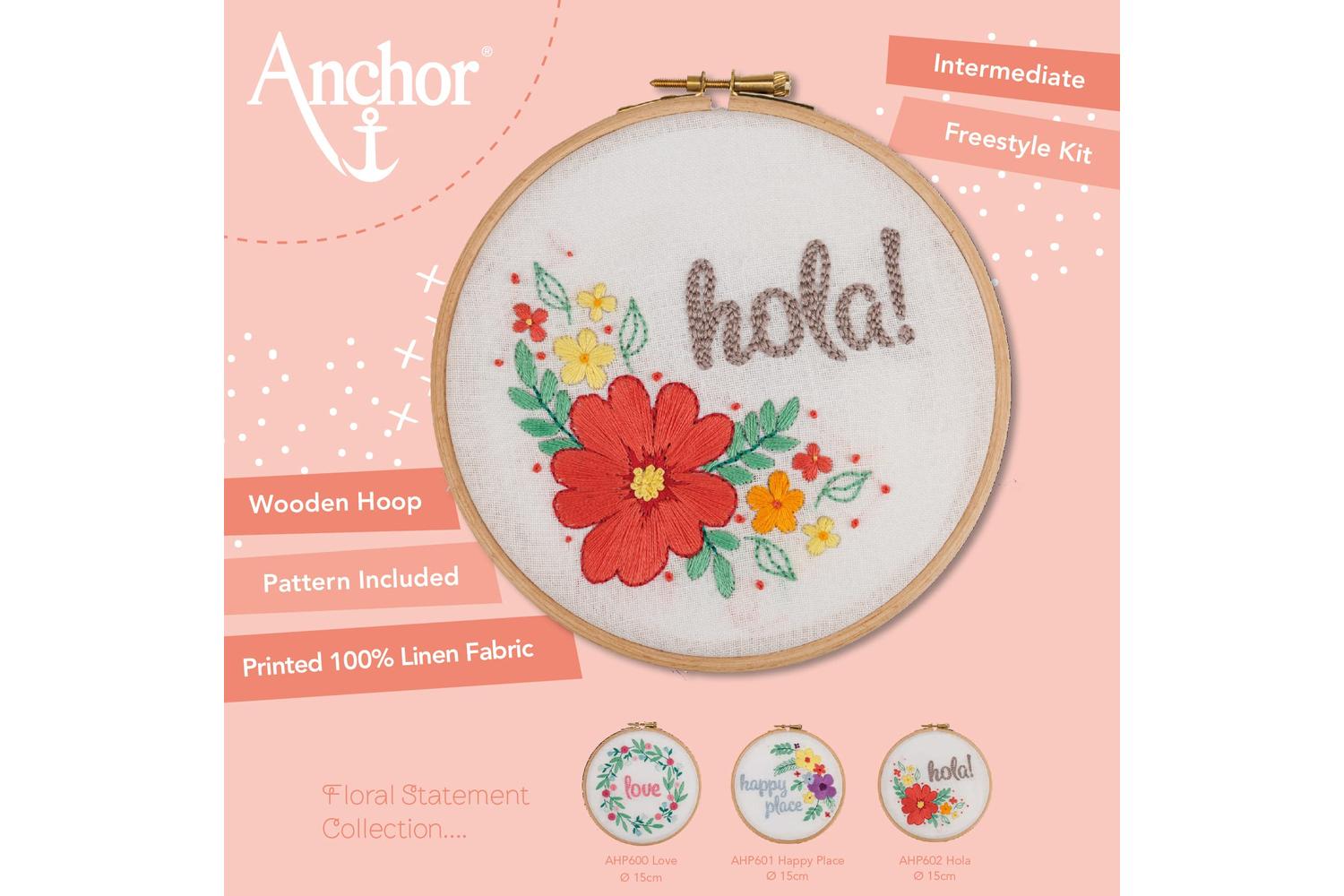Anchor Gro-ahp602 - Hello - Embroidery Kit With Hoop Hello --3