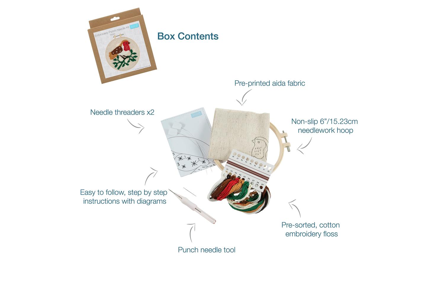Trimits Gro-gck129 - Pneedle Robin - Punch Needle Kit Floss-3
