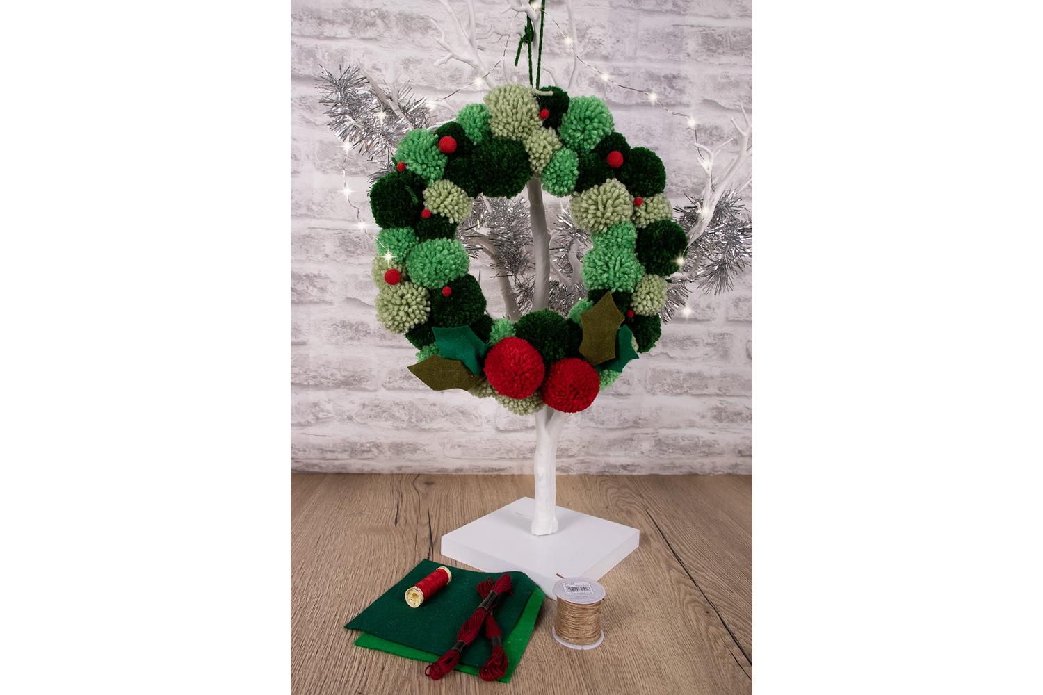 Trimits Gro-gck207 - Pompom Wreath Grn - Pom Pom Wreath Kit-4