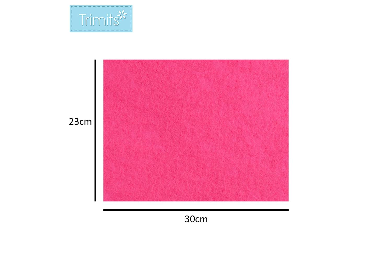 Trimits Gro-af01\05 - Felt Acrylic 23 X 30cm Shocking Pink 1-3