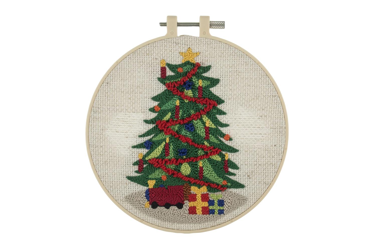Trimits Gro-gck161 - Punch Needle Kit Floss And Hoop Christm