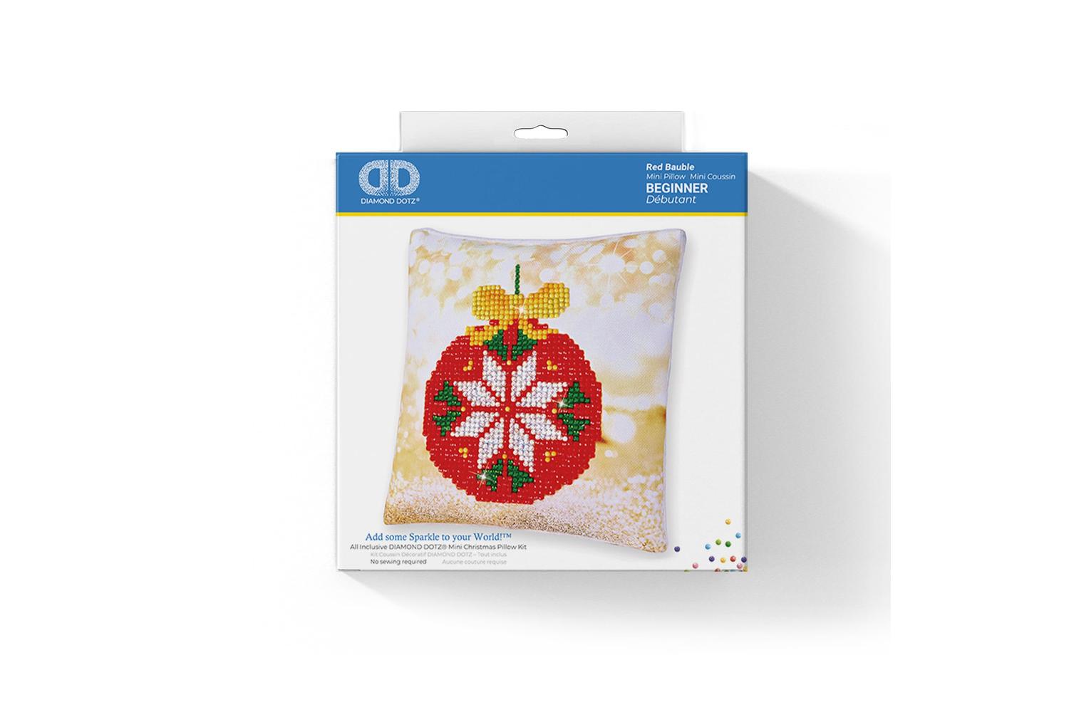 Diamond Dotz Gro-ddp2.021 - Pillow Red Bauble - Diamond Pain-3