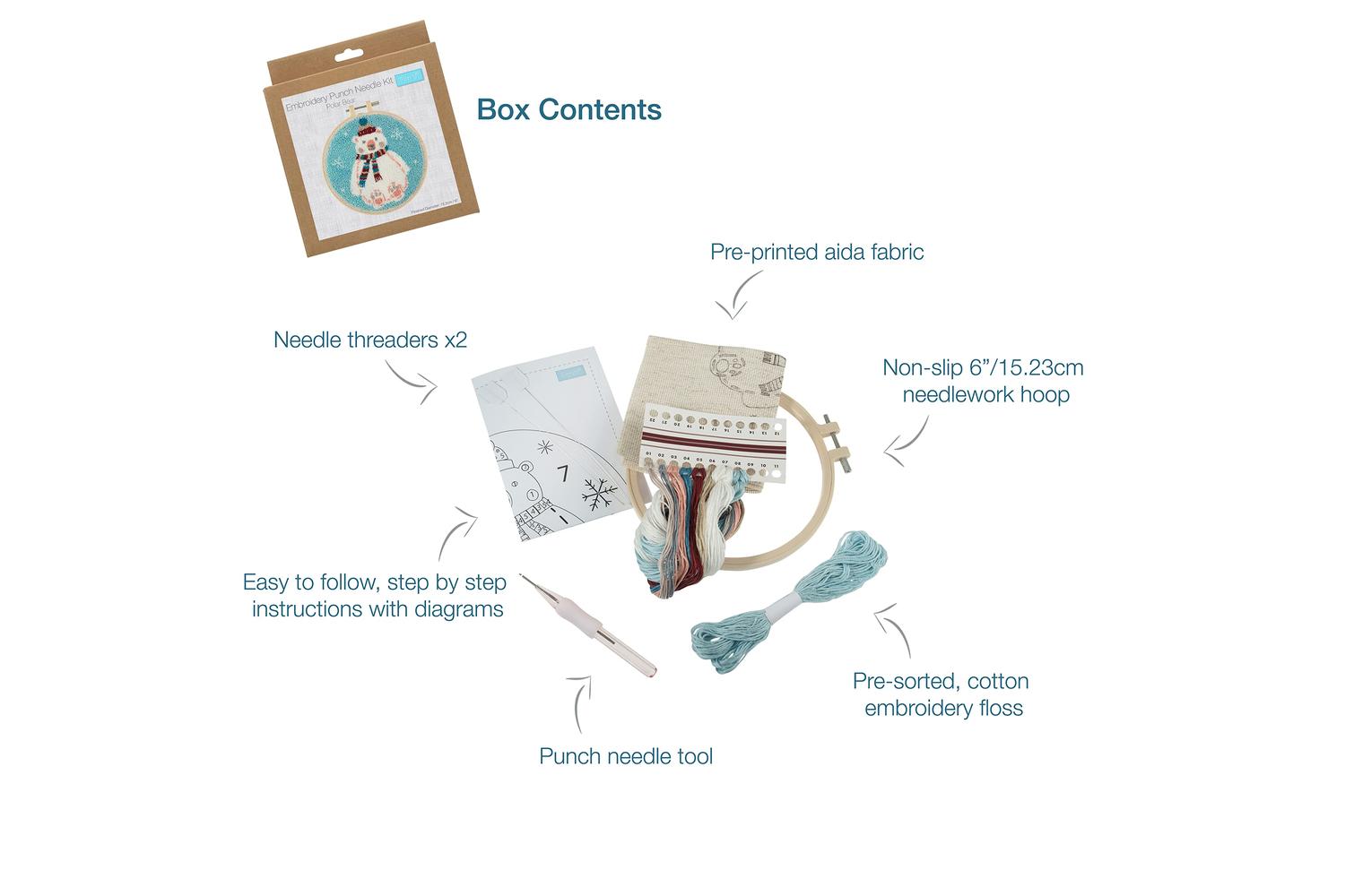 Trimits Gro-gck164 - Punch Needle Kit Floss And Hoop Christm-3