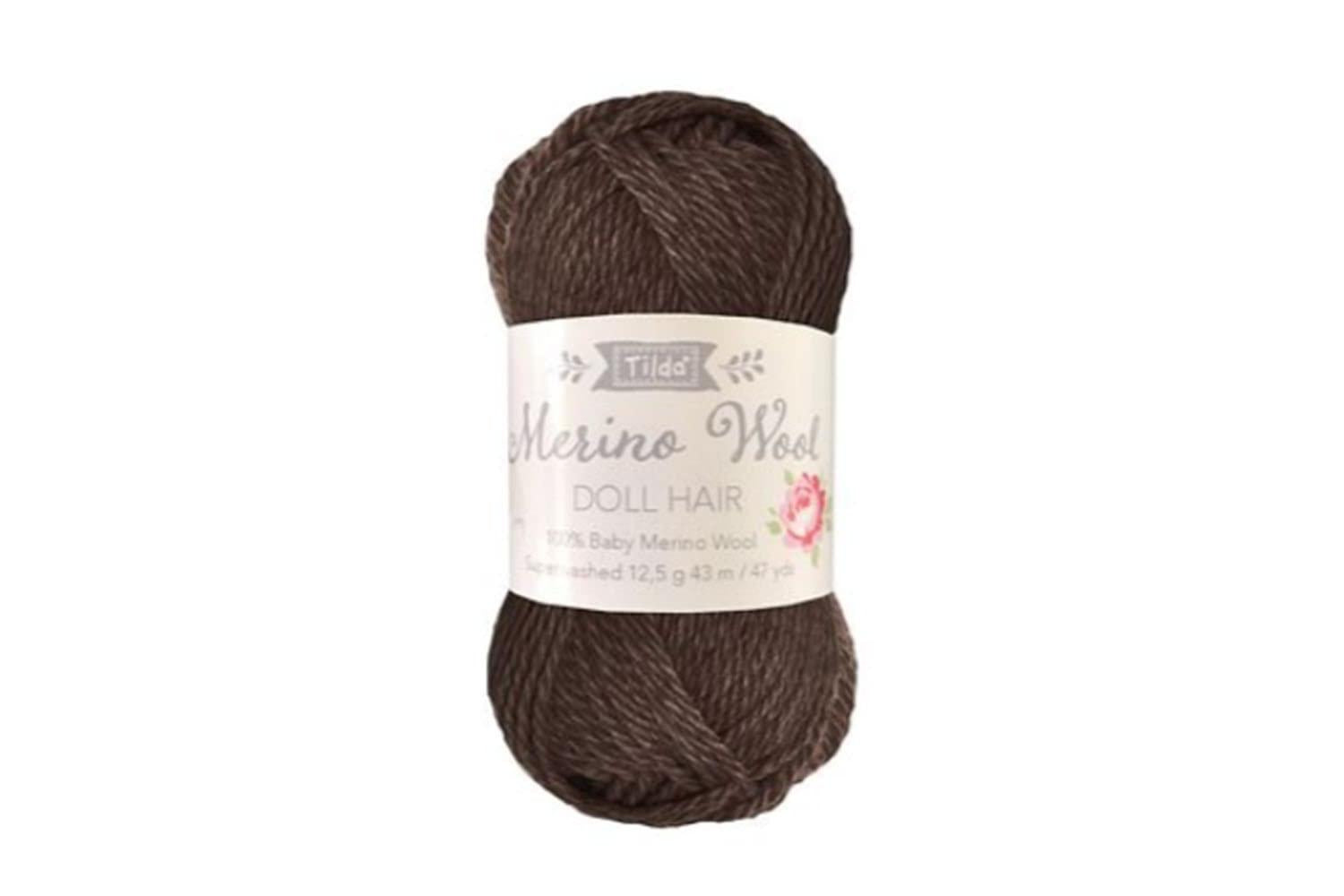 Tilda Gro-td140055 - Doll Hair Dark Brown - Yarn For Doll Ha