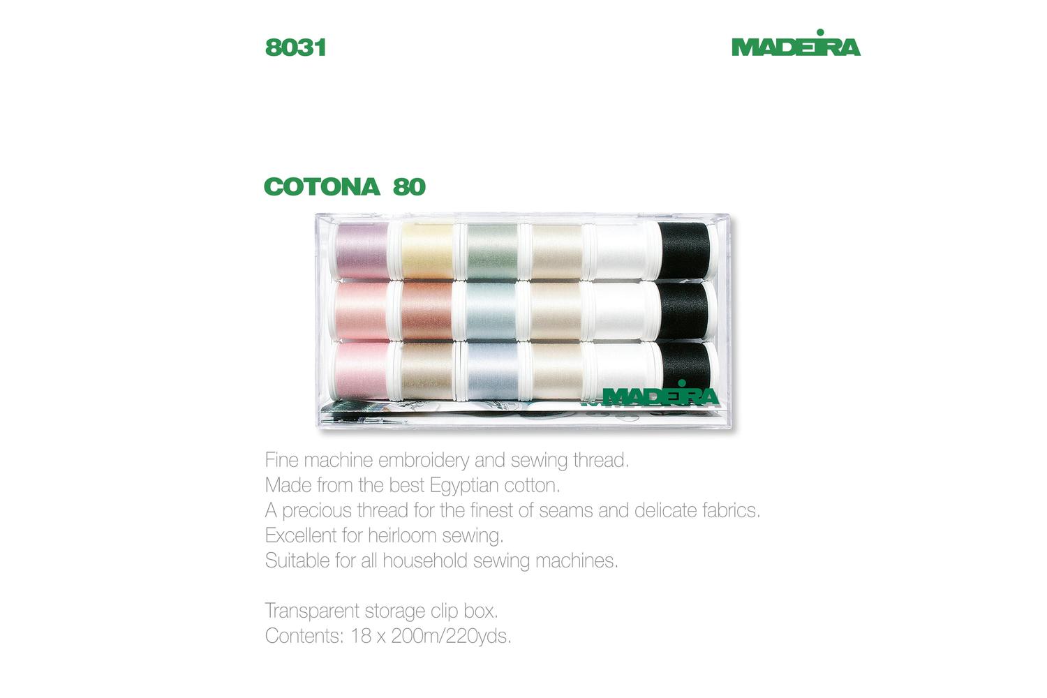 Madeira Gro-8031 - Cbox Cotona N80 - Clear Box Cotona 80 18-2