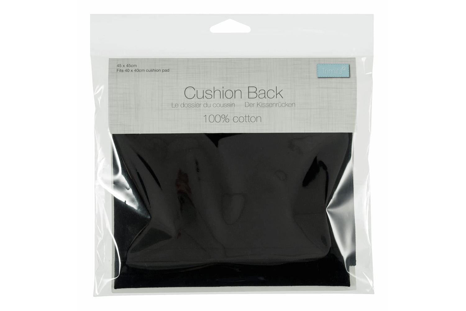 Trimits Gro-tcb4545\blk - Cushion Back With Zipper 45 X 45cm