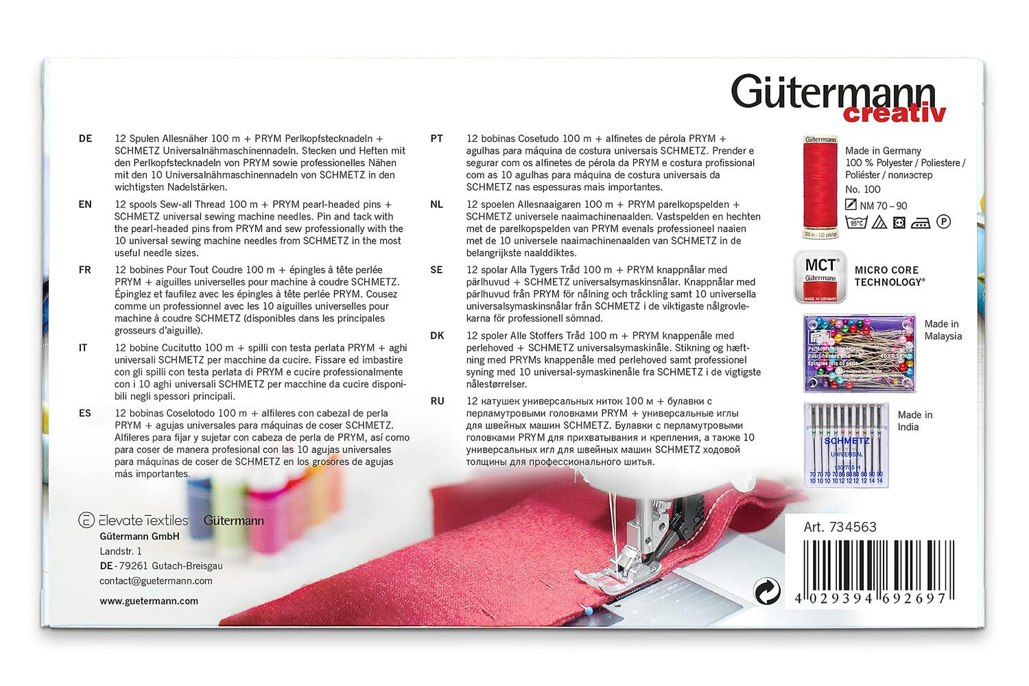 Gutermann Gro-734563 - Tset Sa 12x100m Ndls - Thread Set Sew-3