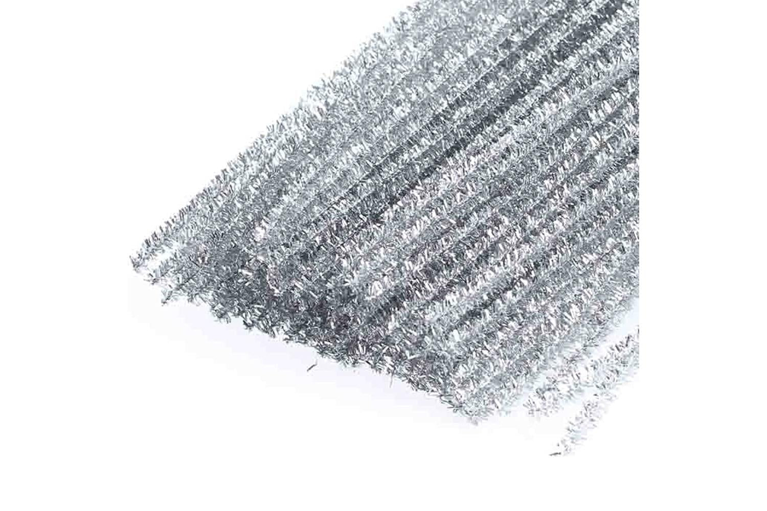 Trimits Gro-st12 - Glitter Chenilles 6mm X 30cm Silver Pack