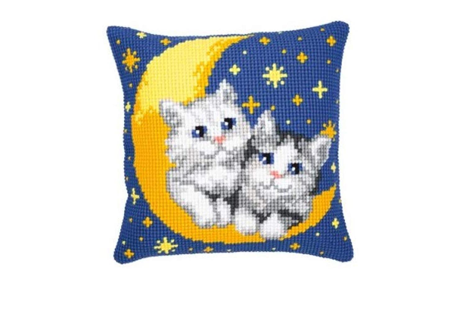 Vervaco Gro-pn-0008678 - Cushion Moonkittens - Cross Stitch