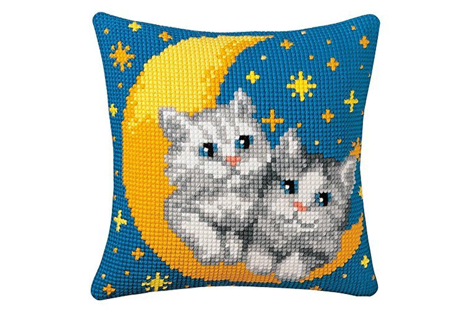 Vervaco Gro-pn-0008678 - Cushion Moonkittens - Cross Stitch-2