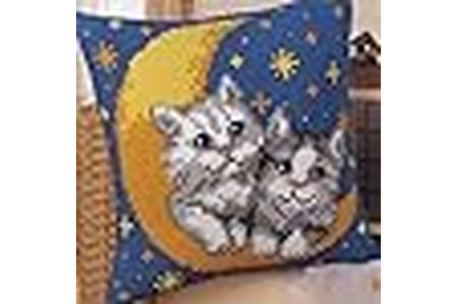 Vervaco Gro-pn-0008678 - Cushion Moonkittens - Cross Stitch-3