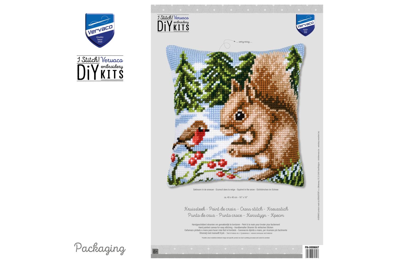 Vervaco Gro-pn-0008667 - Cross Stitch Kit Cushion Winter Sce-3