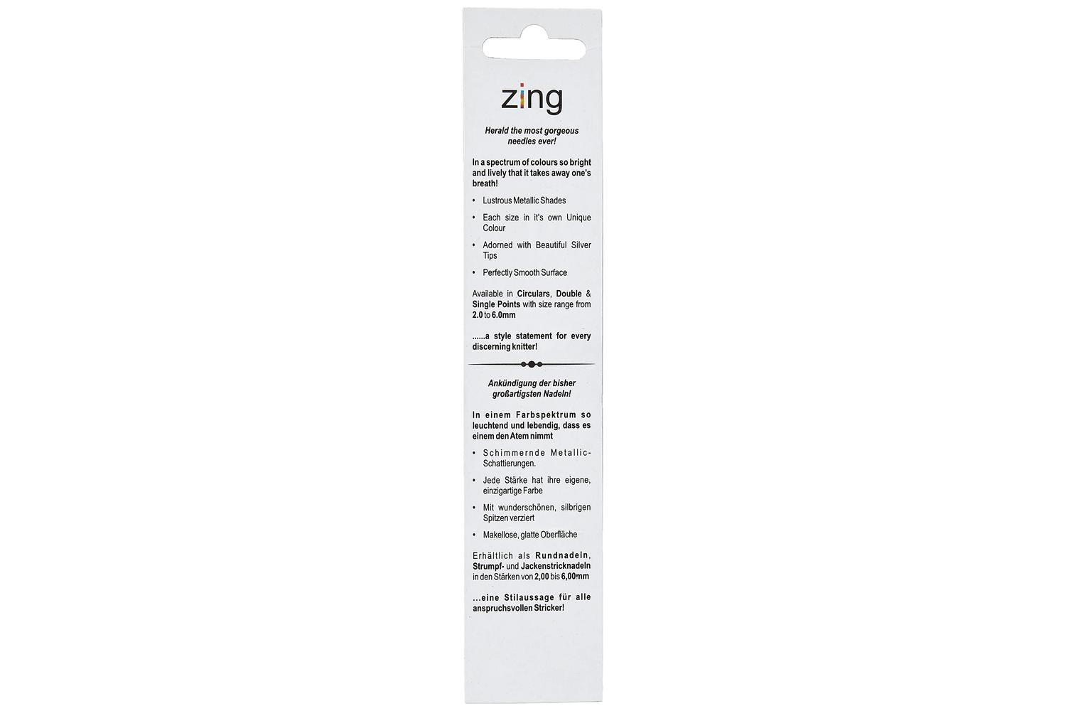 Knitpro Gro-kp47010 - Zing Dp 15x45 - Zing Knitting Pins Dou-2