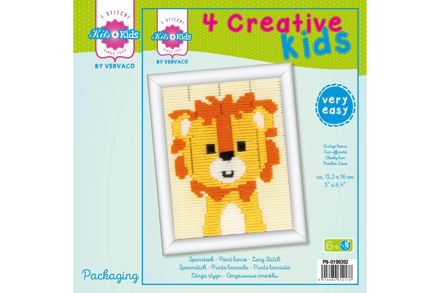 Vervaco Gro-pn-0199392 - Ls Cheeky Lion - Long Stitch Kit Ch-3