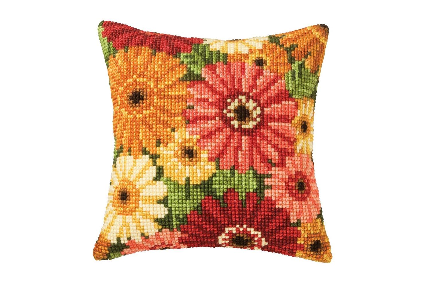 Vervaco Gro-pn-0008796 - Cushion Gerbera - Cross Stitch Kit-2