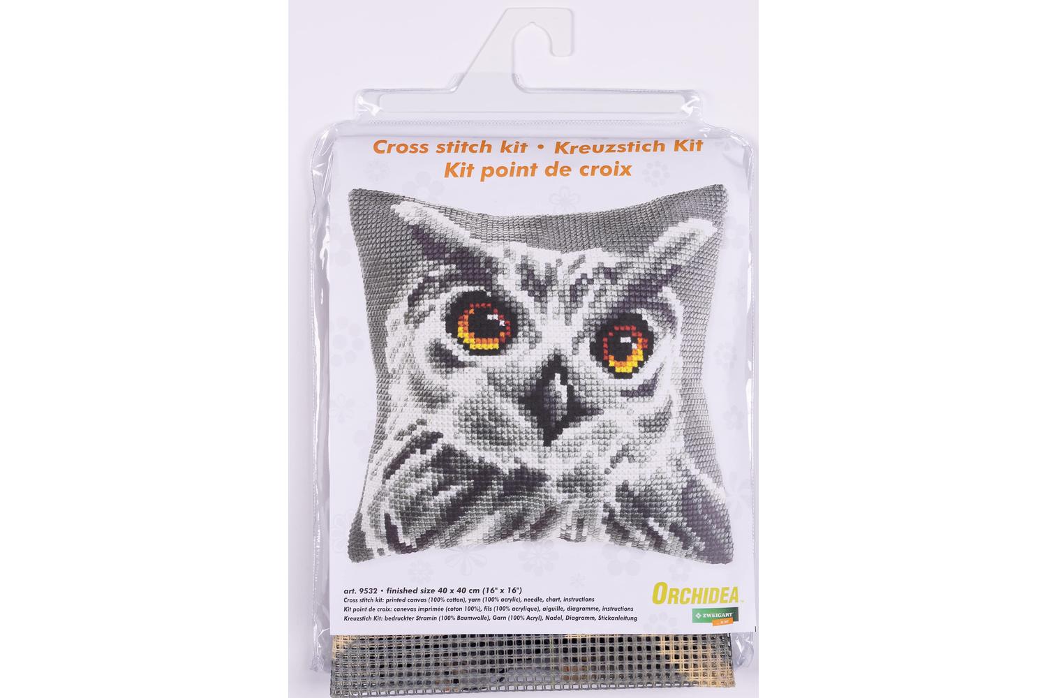 Orchidea Gro-orc.9532 - Cushion White Owl - Cross Stitch Kit-3