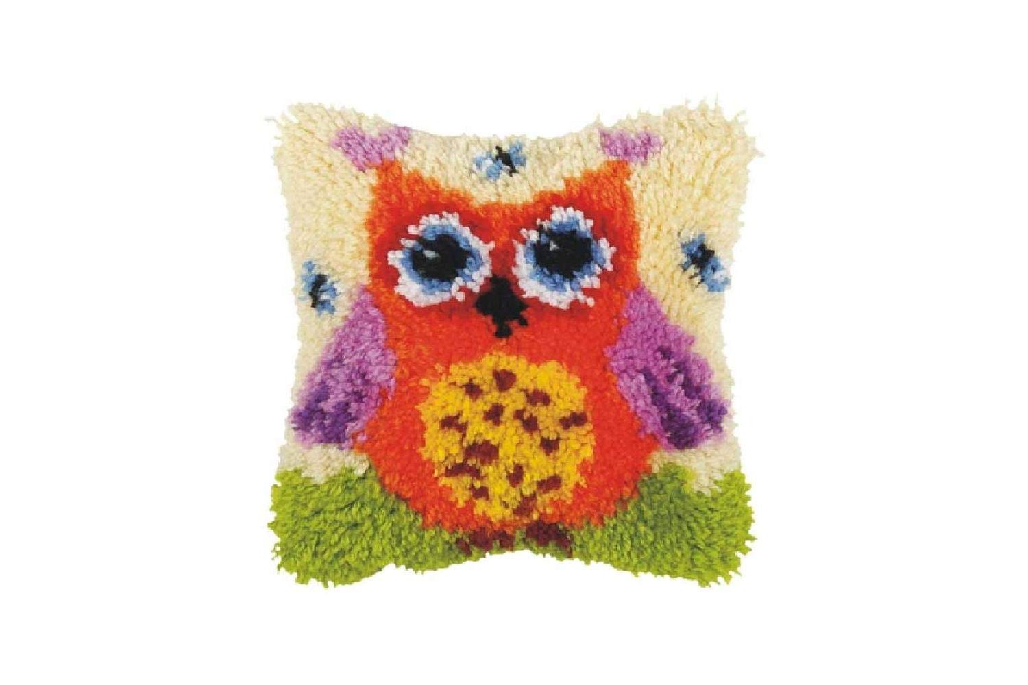 Orchidea Gro-orc.4007 - Lhk Cush Owl Org - Latch Hook Kit Cu