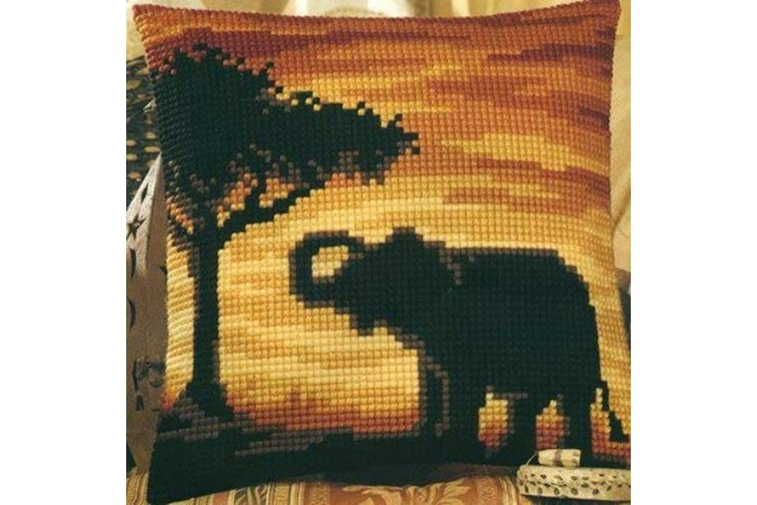 Vervaco Gro-pn-0008643 - Cushion Elephant - Cross Stitch Kit-3