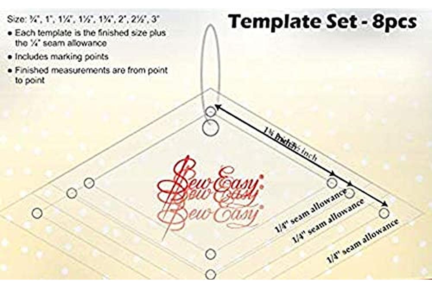 Sew Easy Gro-nl4162 - Template Set Patchwork Mini Diamonds 8-3