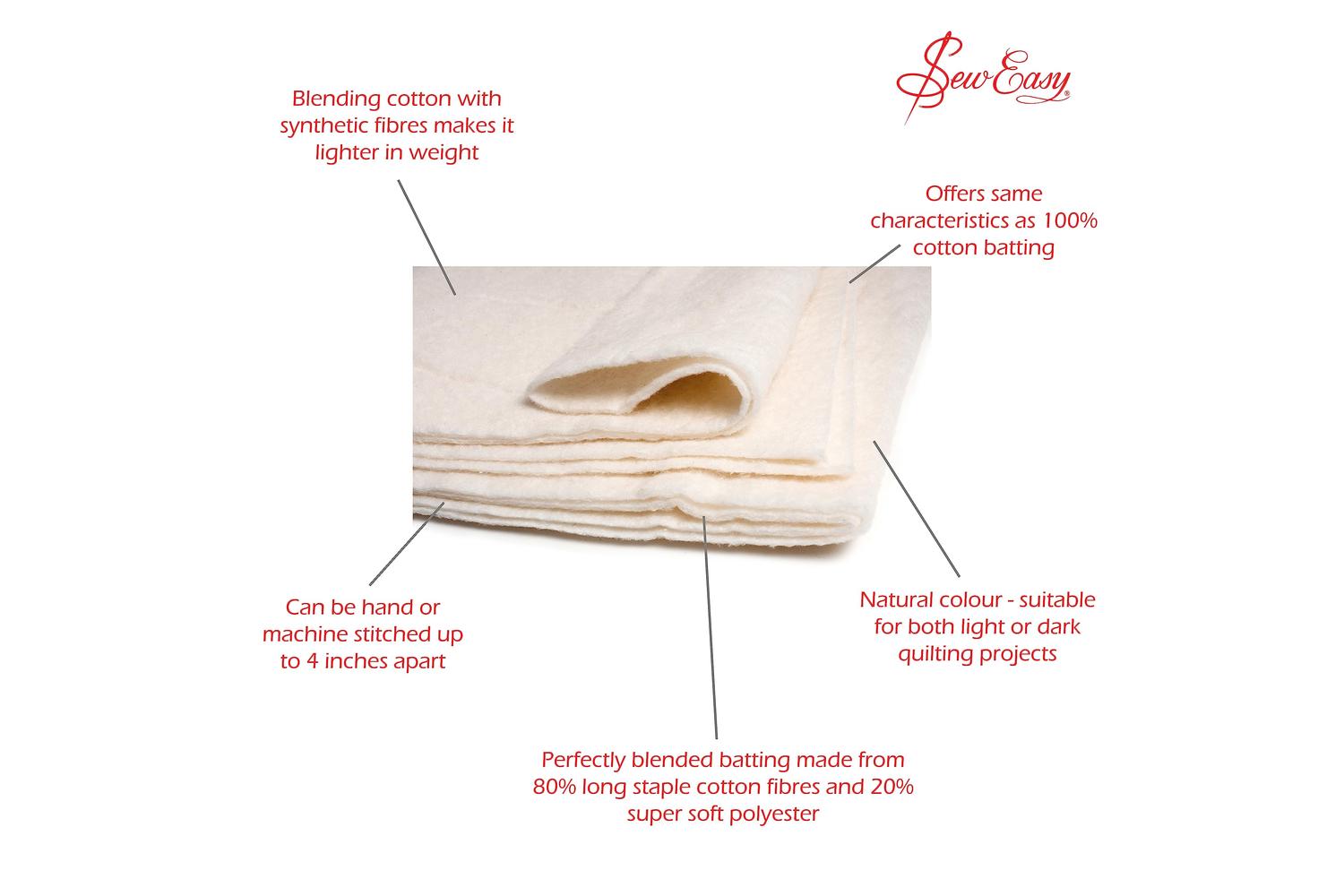 Sew Easy Gro-nlw.204 - Wadding 90x108in - Wadding 80 Cotton-3
