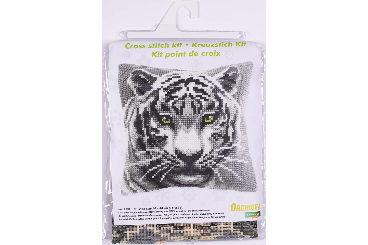 Orchidea Gro-orc.9531 - Cushion White Tiger - Cross Stitch K-3