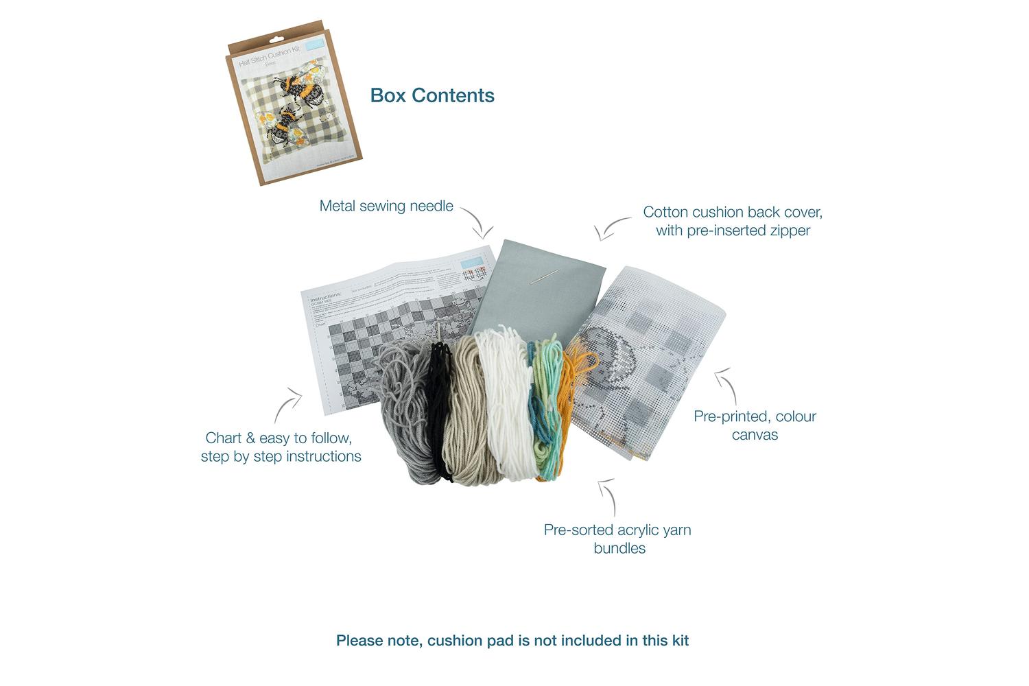 Trimits Gro-gcs81 - Tap Cush Bees - Half Cross Stitch Tapest-2