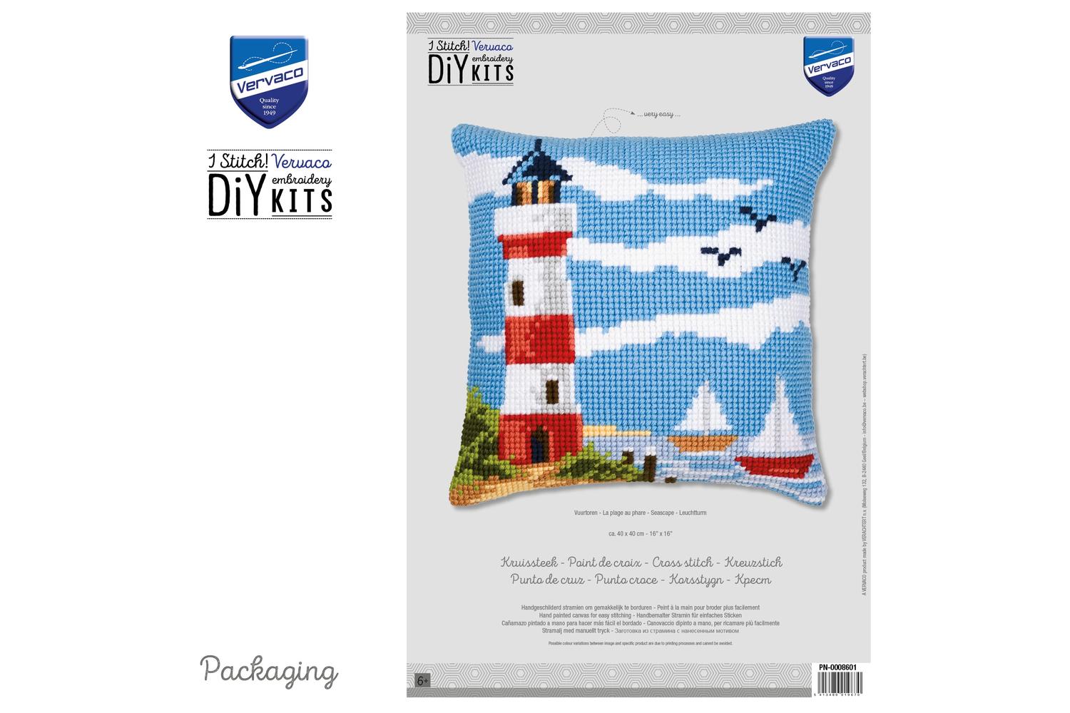 Vervaco Gro-pn-0008601 - Cushion Lighthouse - Cross Stitch K-3