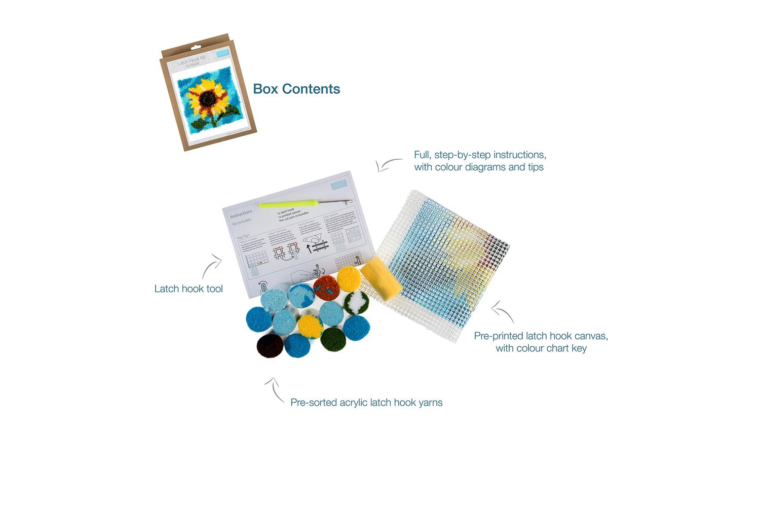 Trimits Gro-gck098 - Lhook Sunflower - Latch Hook Kit Sunflo-4