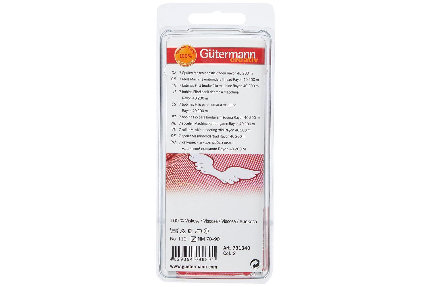 Gutermann Gro-731340\2 - Tset Rayon 40 7x200m - Thread Set R-3