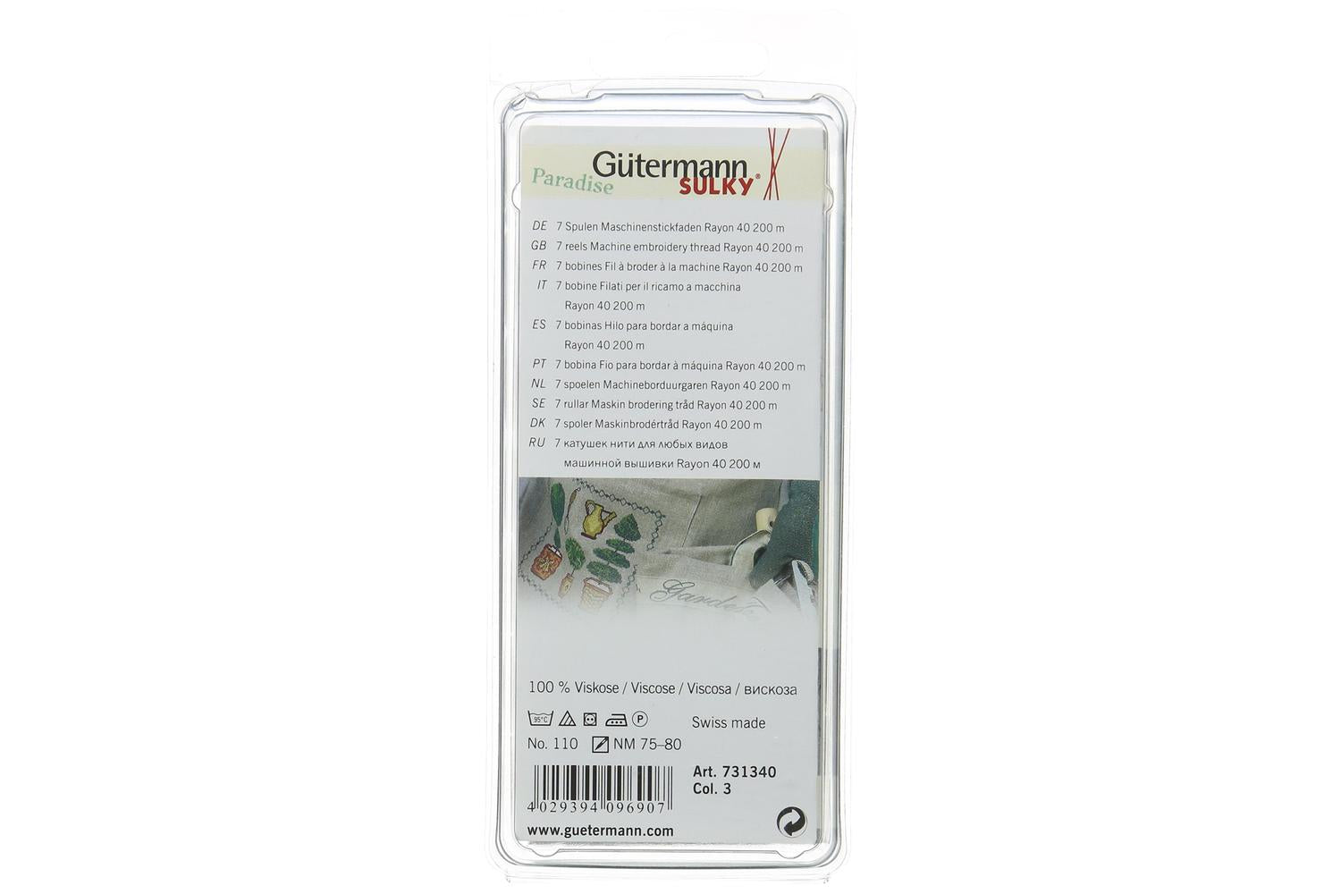 Gutermann Gro-731340\3 - Tset Rayon 40 7x200m - Thread Set R-2