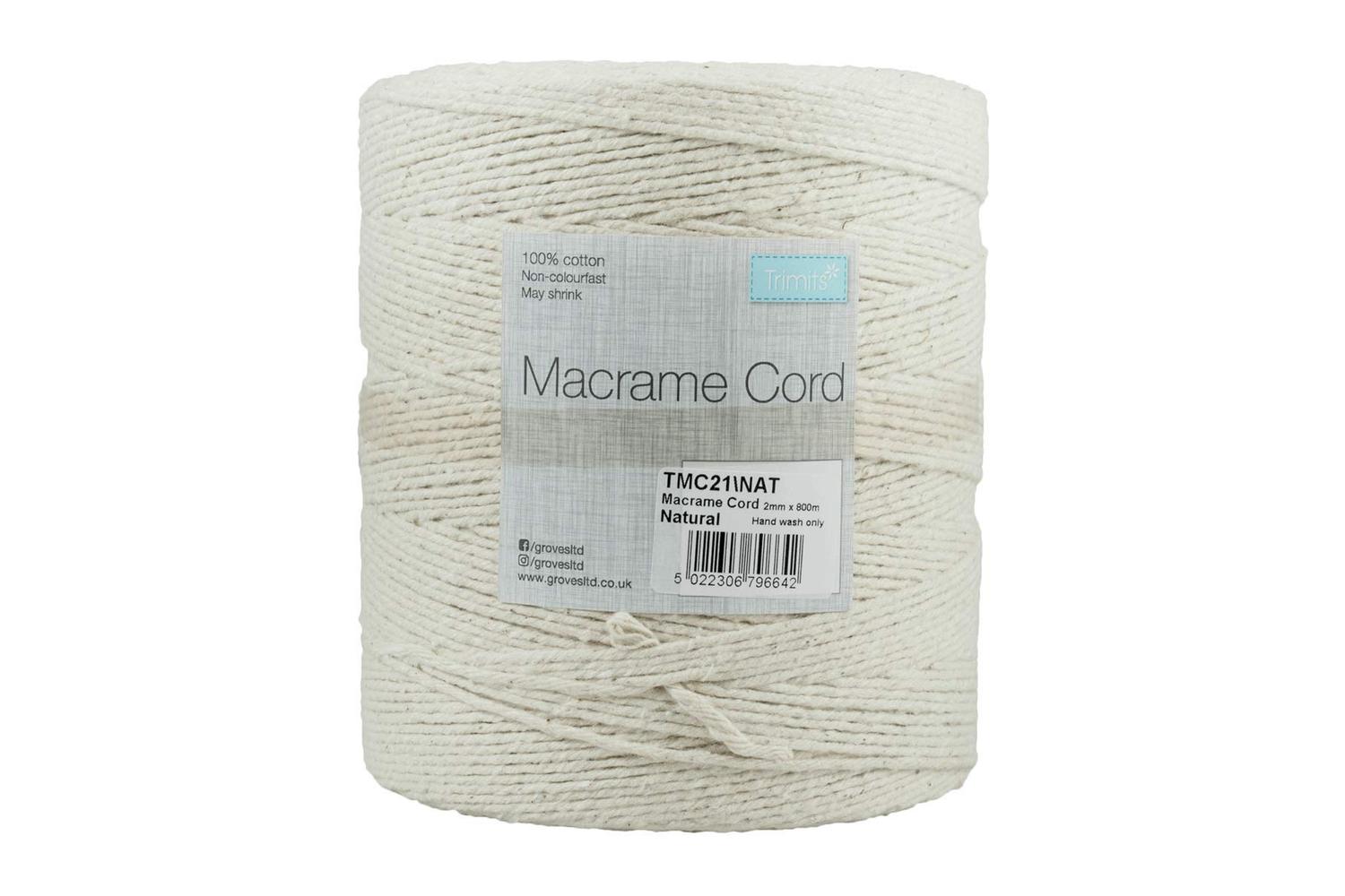 Trimits Gro-tmc21\nat - Trim Macram Cord Cotton 800m X 2mm 1