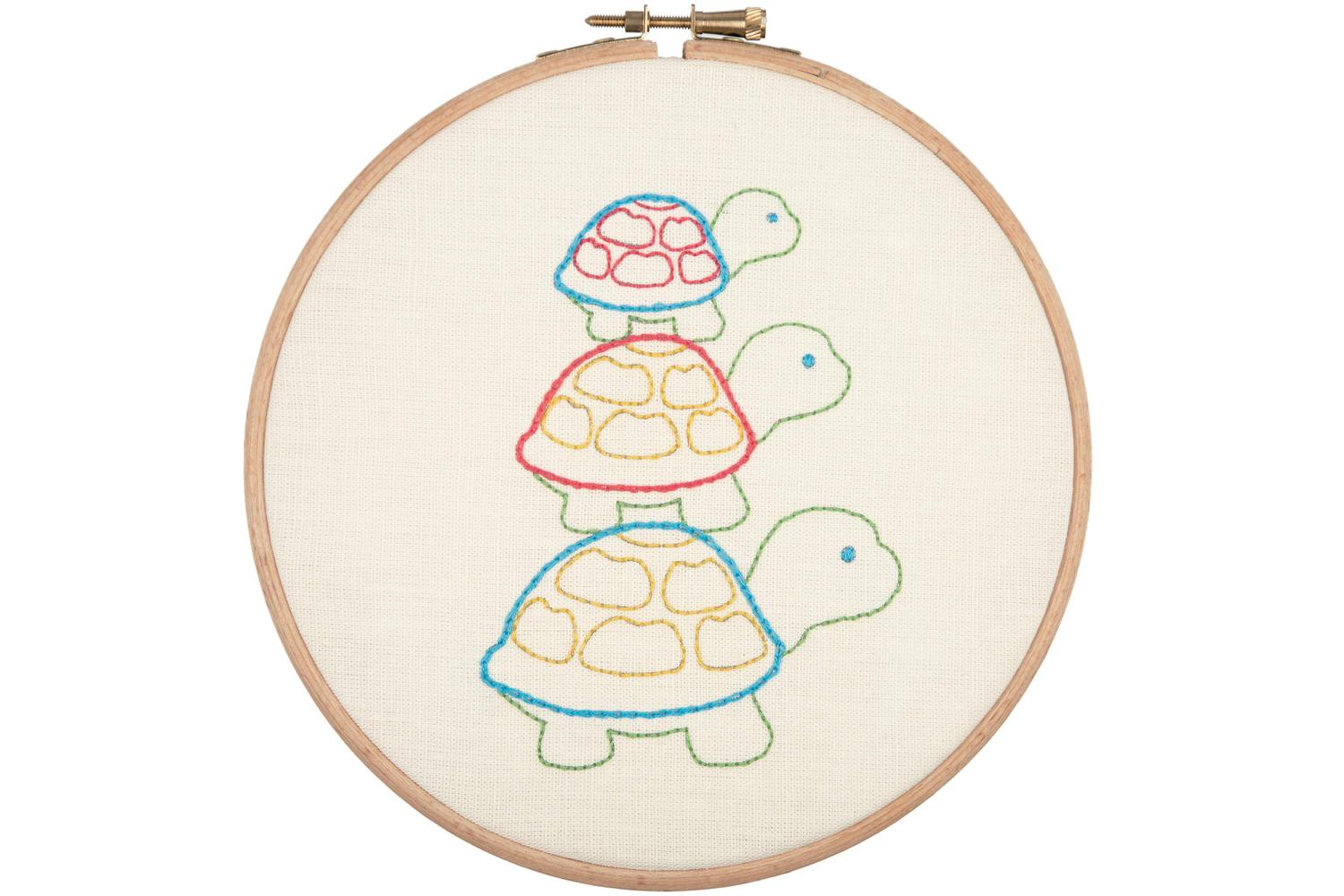 Anchor Gro-ahp110 - Turtle Family - Embroidery Kit With Hoop-2