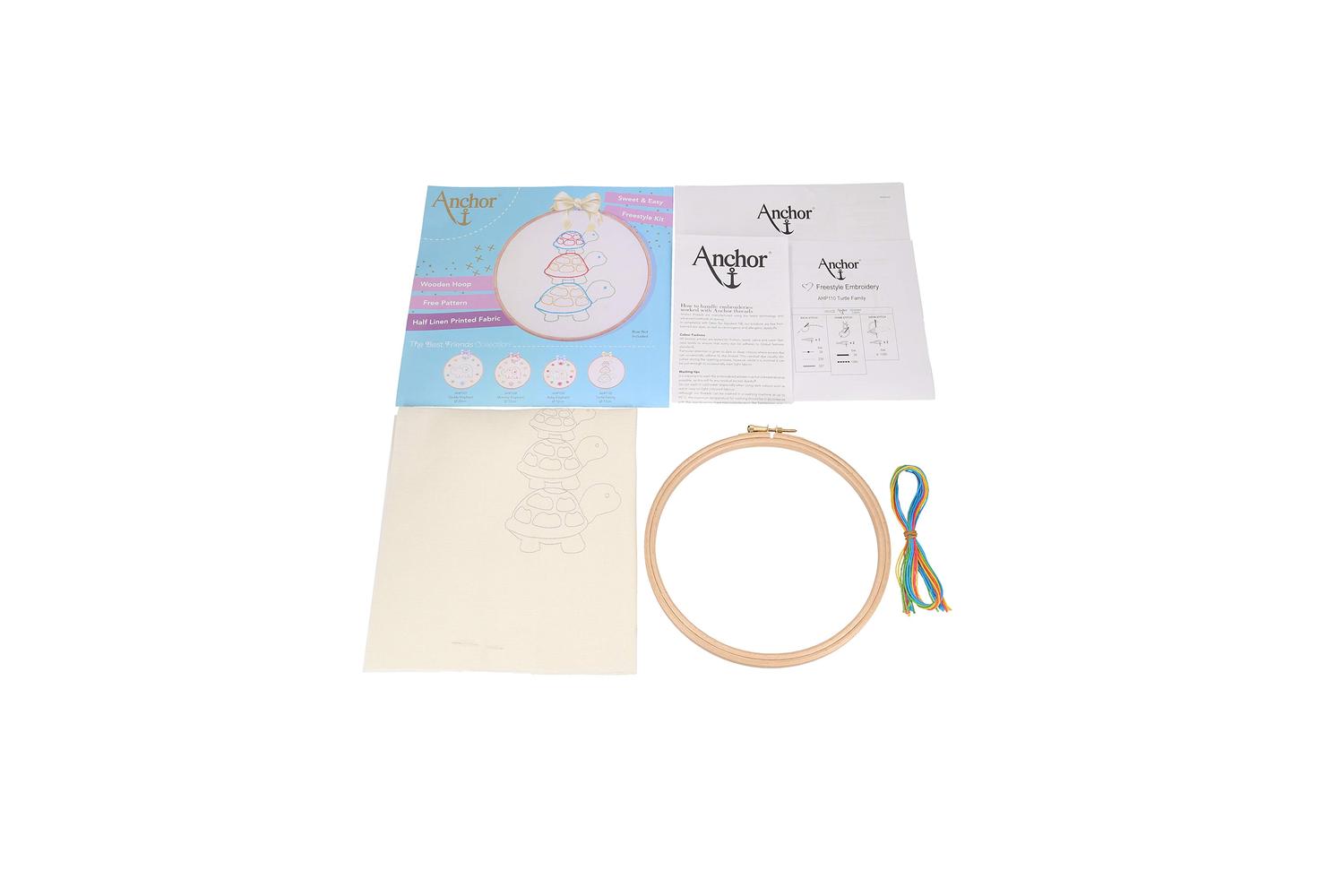 Anchor Gro-ahp110 - Turtle Family - Embroidery Kit With Hoop-4