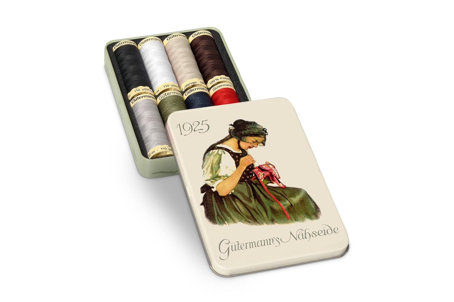 Gutermann Gro-640950 - Nbox 1925 8x100m - Thread Storage Tin