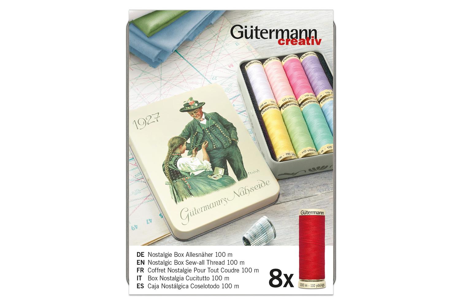 Gutermann Gro-640951 - Nbox 1927 8x100m - Thread Storage Tin-3