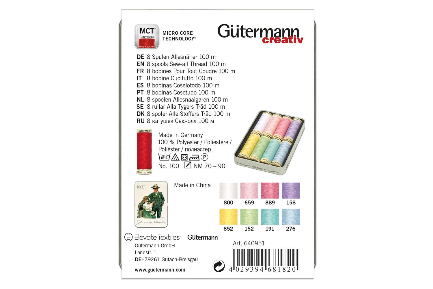 Gutermann Gro-640951 - Nbox 1927 8x100m - Thread Storage Tin-4