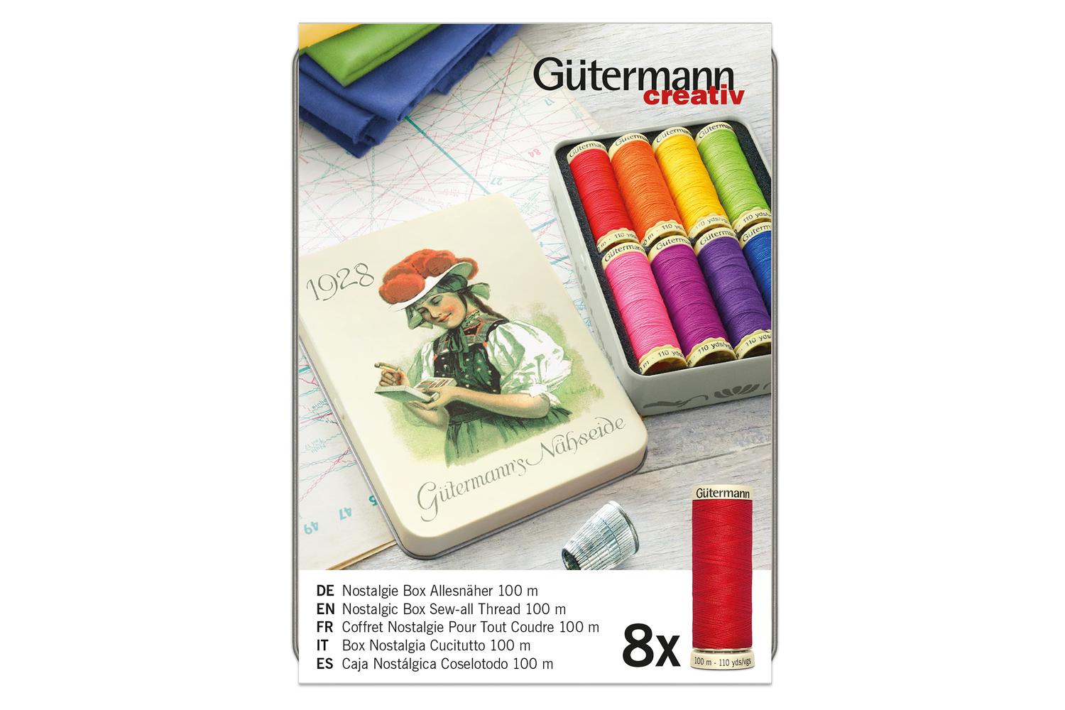 Gutermann Gro-640952 - Nbox 1928 8x100m - Thread Storage Tin-3