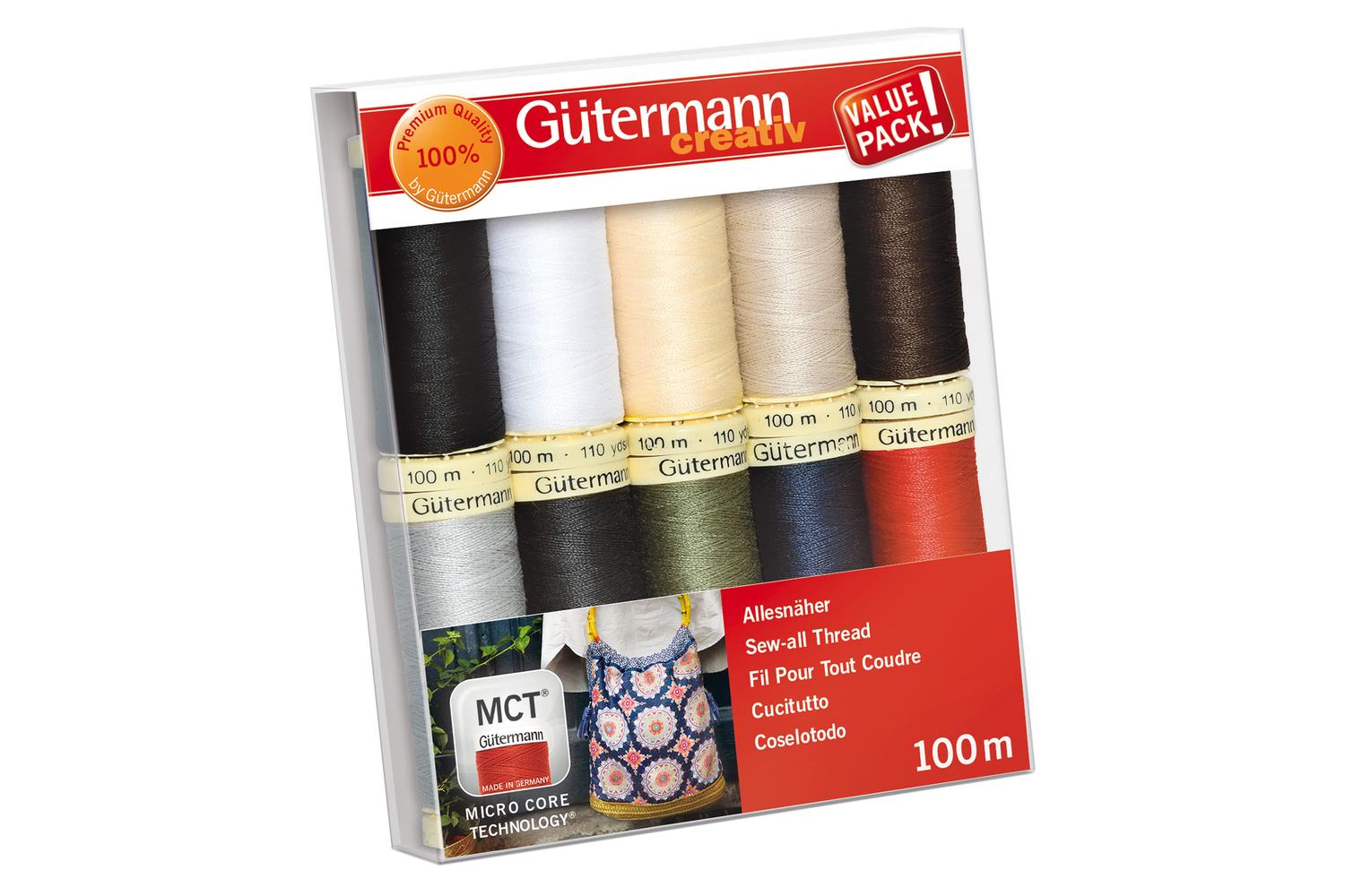 Gutermann Gro-734006\1 - Tset Sa 10x100m - Thread Set Sew-al