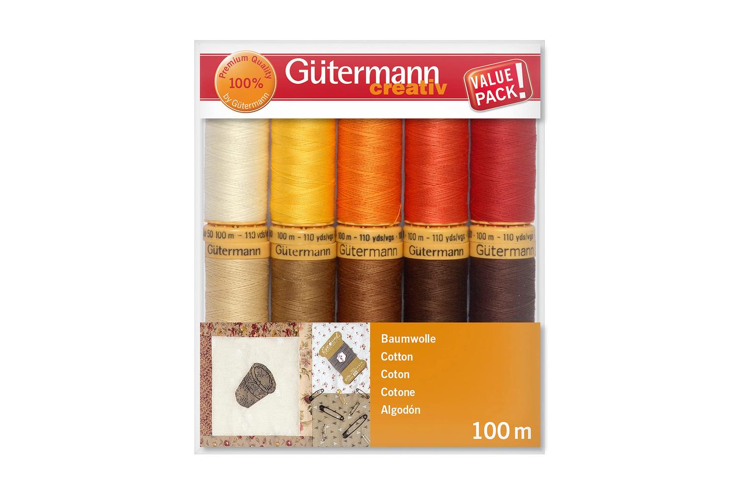 Gutermann Gro-734521\4 - Thread Set Natural Cotton C No50 10-2
