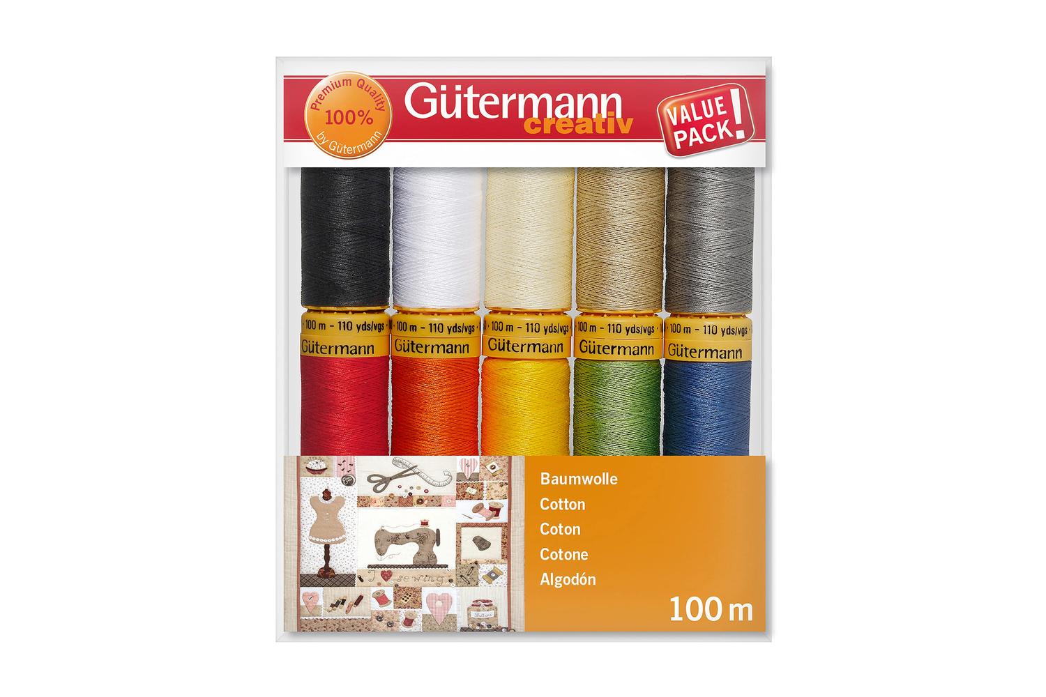 Gutermann Gro-734521\1 - Thread Set Natural Cotton C No50 10-2