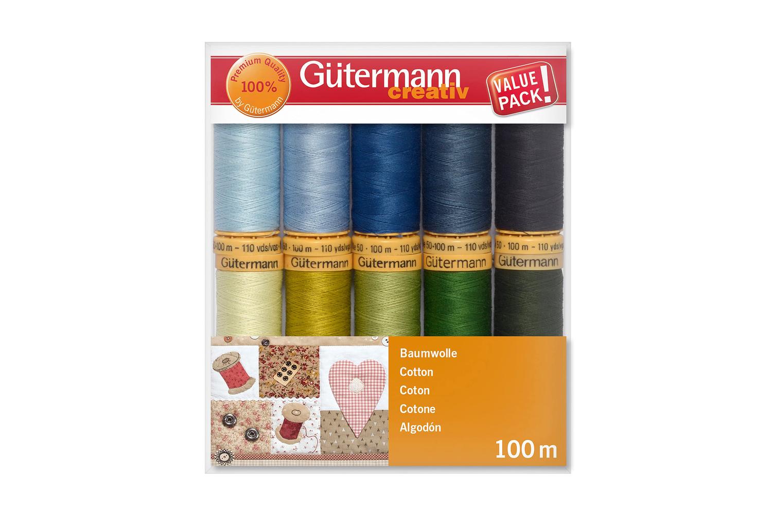 Gutermann Gro-734521\5 - Thread Set Natural Cotton C No50 10-2