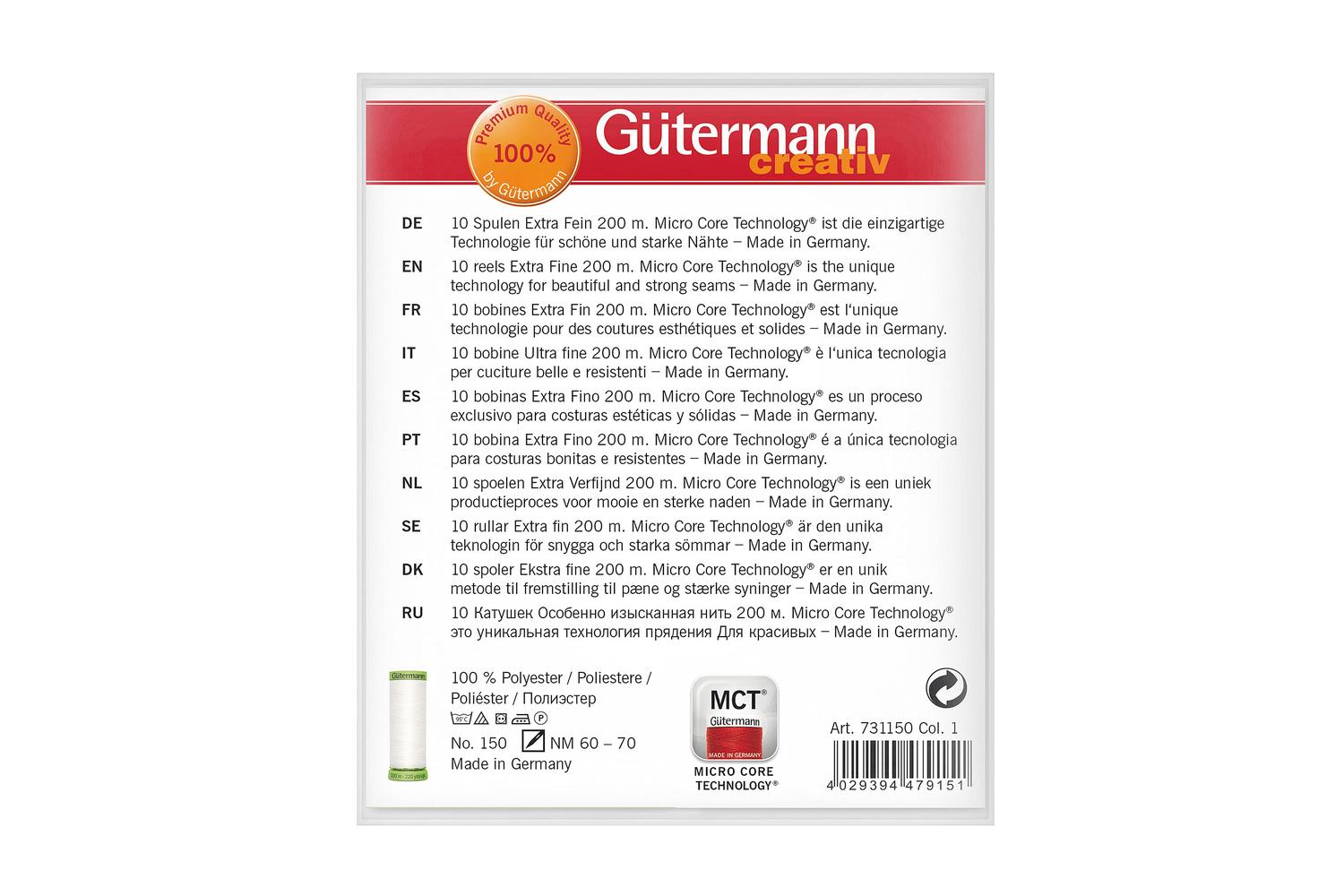 Gutermann Gro-731150\1 - Thread Set Sew-all Extra Fine 200 1-3