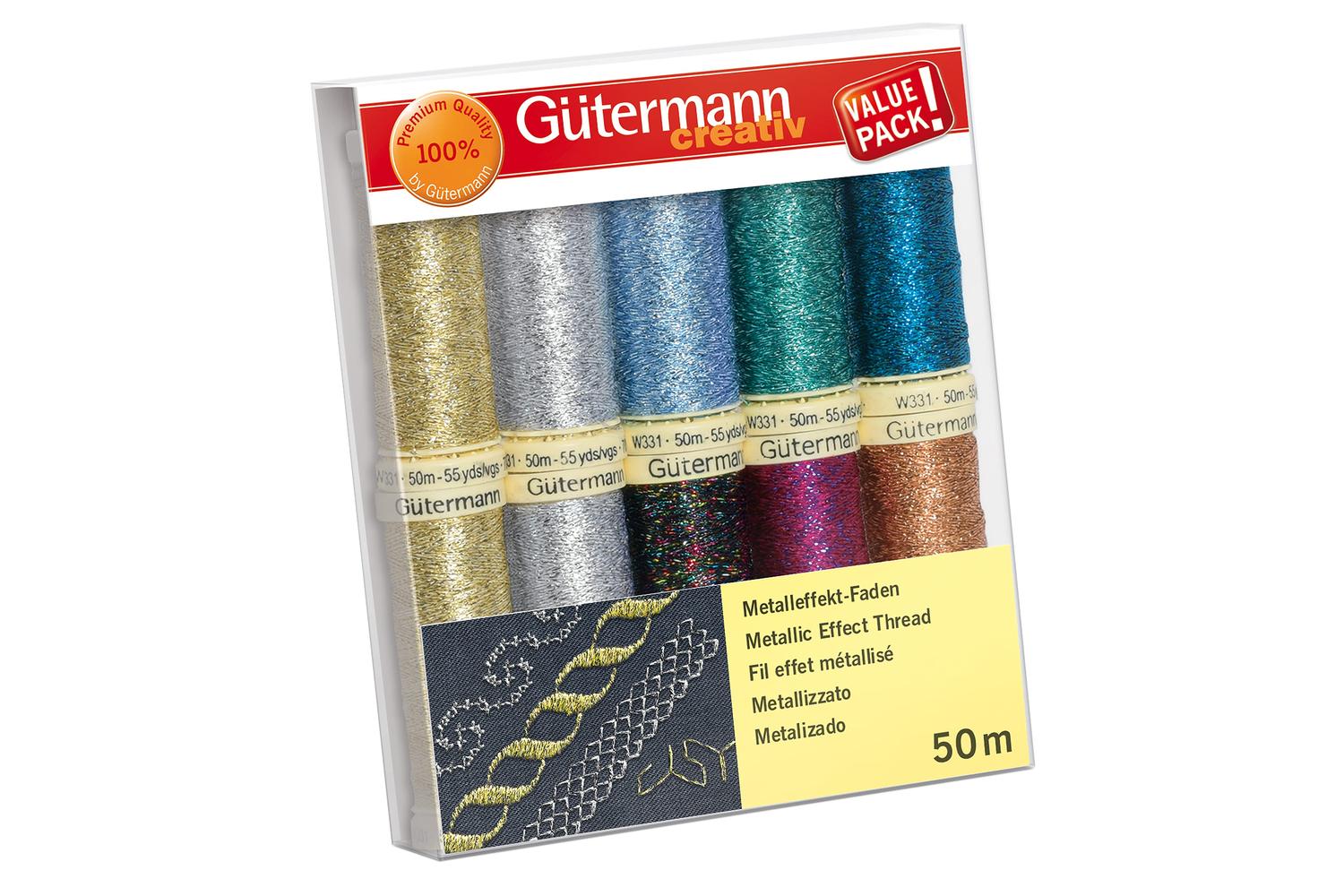 Gutermann Gro-734007\1 - Thread Set Metallic Effect 10 X 50m