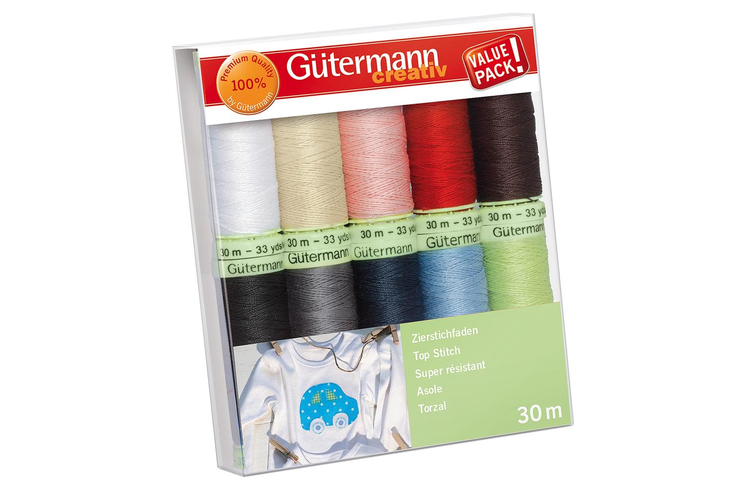 Gutermann Gro-731154\1 - Tset Tstitch 10x30m - Thread Set To