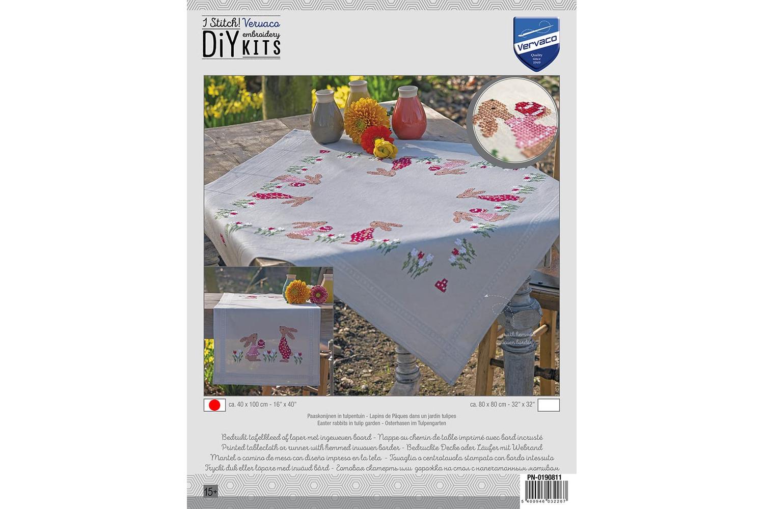 Vervaco Gro-pn-0190938 - Embroidery Kit Table Runner Easter-4