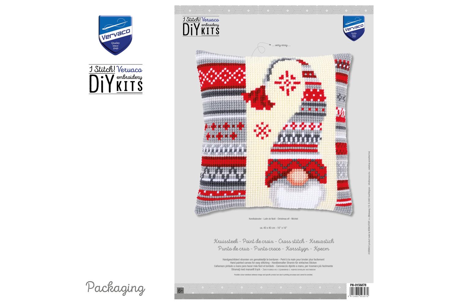 Vervaco Gro-pn-0156878 - Cushion Xmas Elf - Cross Stitch Kit-3