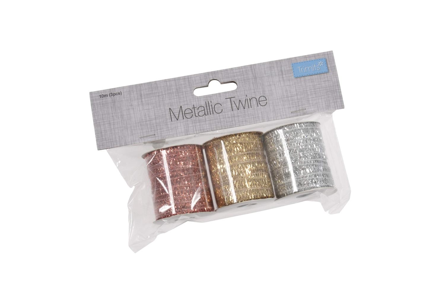 Trimits Gro-ttrb006 - Metallic Twine Bag 10m Copper Gold Sil