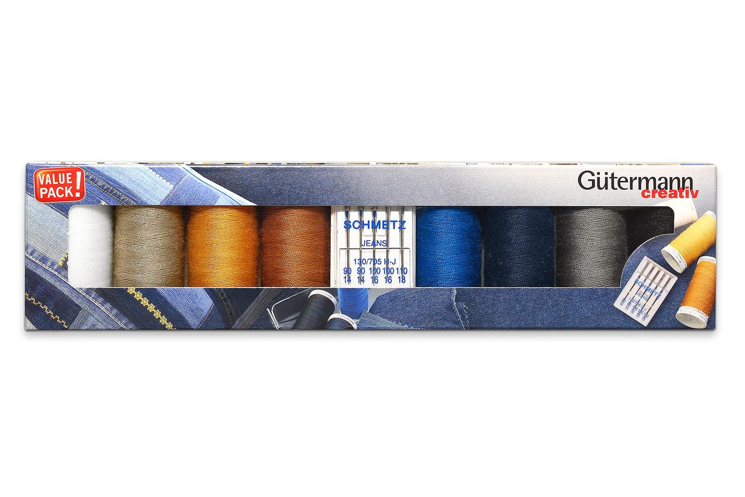 Gutermann Gro-734564 - Tset Denim 8x100 Ndls - Thread Set De-2